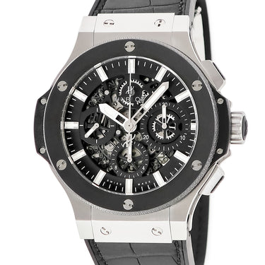 腕時計 ウブロ HUBLOT ビッグバン アエロバン スチール セラミック 311.SM.1170.GR 自動巻き メンズ スケルトン ブラック バー