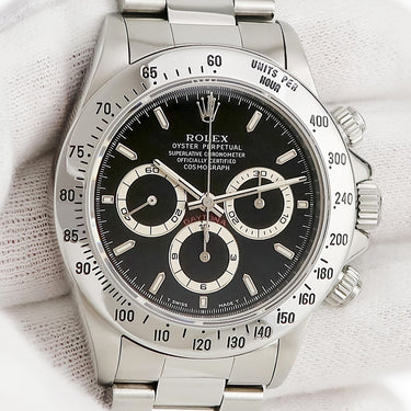 腕時計 ロレックス ROLEX コスモグラフ デイトナ 16520 W番 自動巻き メンズ W番 黒 エルプリメロ ブラウンアイ トリチウム