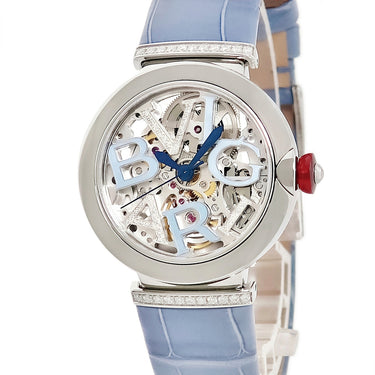 腕時計 ブルガリ BVLGARI ルチェア LVCEA 103435 / LU33S 自動巻き レディース 純正ダイヤ スケルトン シルバー 日本限定