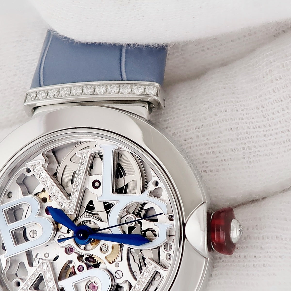 ブルガリ ルチェア LU33S ダイヤベゼル ホワイトシェルレディース 自動巻き BVLGARI ブルガリ ルチェア 腕時計 ステンレススチール LU33S