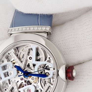 腕時計 ブルガリ BVLGARI ルチェア LVCEA 103435 / LU33S 自動巻き レディース 純正ダイヤ スケルトン シルバー 日本限定