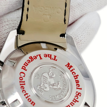 腕時計 オメガ OMEGA スピードマスター シューマッハ レジェンド 3806.31.31 自動巻き メンズ OH済 ブラック シルバー クロノグラフ