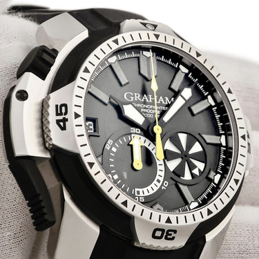 腕時計 グラハム GRAHAM クロノファイター プロダイブ 2CDAV.B02A 自動巻き メンズ クロノグラフ ブラックPVD 10時位置リューズ
