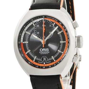 腕時計 オリス ORIS クロノリス 01 672 7564 4154-Set 自動巻き メンズ ブラック オレンジ クロノグラフ デイト