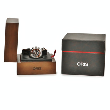 腕時計 オリス ORIS クロノリス 01 672 7564 4154-Set 自動巻き メンズ ブラック オレンジ クロノグラフ デイト