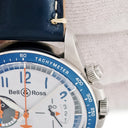 腕時計 ベル&ロス BELL＆ROSS ヴィンテージ レーシングバード BRV2-94 自動巻き メンズ ホワイト ブルー クロノグラフ タキメーター 限定