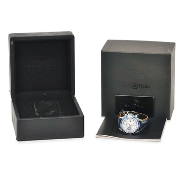 腕時計 ベル&ロス BELL＆ROSS ヴィンテージ レーシングバード BRV2-94 自動巻き メンズ ホワイト ブルー クロノグラフ タキメーター 限定