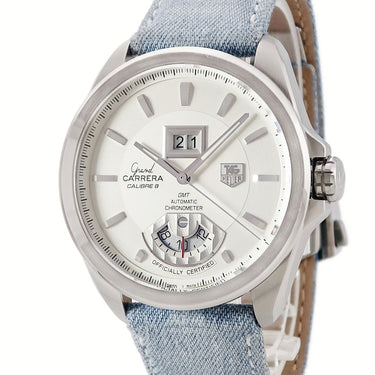 腕時計 タグホイヤー TAG Heuer グランドカレラ GMT キャリバー8 WAV5112.FC6225 自動巻き メンズ シルバー 2タイムゾーン