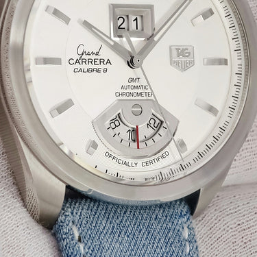 腕時計 タグホイヤー TAG Heuer グランドカレラ GMT キャリバー8 WAV5112.FC6225 自動巻き メンズ シルバー 2タイムゾーン