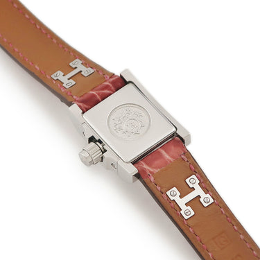 腕時計 エルメス HERMES ミニメドール ME2.130 クオーツ レディース 純正ダイヤ スクエア スタッズ 横開き シルバー