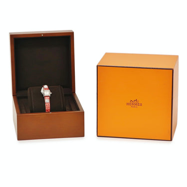 腕時計 エルメス HERMES ミニメドール ME2.130 クオーツ レディース 純正ダイヤ スクエア スタッズ 横開き シルバー