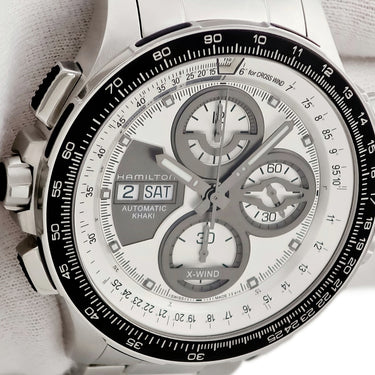 腕時計 ハミルトン HAMILTON カーキ X-WIND クロノグラフ デイデイト H777260 自動巻き メンズ シルバー グレー ブラック 限定