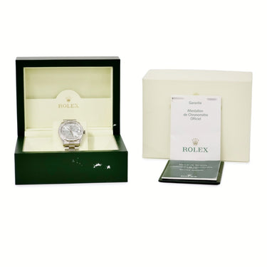 腕時計 ロレックス ROLEX デイデイト 36 118346A 自動巻き メンズ K番 Pt950無垢 純正ダイヤ アイスブルー