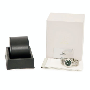 腕時計 クレドール Credor ロコモティブ GCCR997 CR01-00B0 自動巻き メンズ 未使用 グリーン バー デイト ブライトチタン 六角形