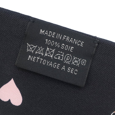 エルメス HERMES ツイリー ブラック×ルージュ×マルチカラー シルク スカーフ 【TEA TIME/ティータイム】