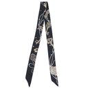 エルメス HERMES ツイリードール ブラック×ベージュローズ×マルチカラー シルク スカーフ 【LES CLES A POIS/レ クレ ア ポア】