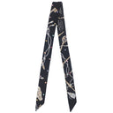 エルメス HERMES ツイリードール ブラック×ベージュローズ×マルチカラー シルク スカーフ 【LES CLES A POIS/レ クレ ア ポア】