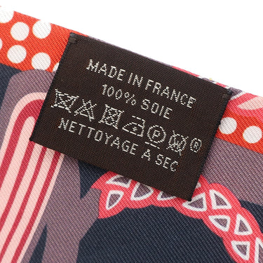 エルメス HERMES ツイリー アントラシット×コーラル シルク スカーフ 【FANTAISIE D'ETRIERS/鎧の幻想】