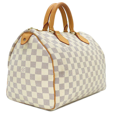 ルイヴィトン LOUIS VUITTON スピーディ 30 N41533 ダミエアズール ダミエアズールキャンバス ハンドバッグ ゴールド金具 白 ボストン