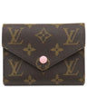 ルイヴィトン LOUIS VUITTON ポルトフォイユ ヴィクトリーヌ M62360 ローズバレリーヌ モノグラムキャンバス 三つ折り財布 ゴールド金具 コンパクト 茶 バイカラー 文字刻印消し跡あり