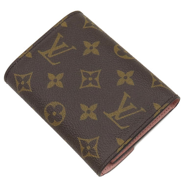 ルイヴィトン LOUIS VUITTON ポルトフォイユ ヴィクトリーヌ M62360 ローズバレリーヌ モノグラムキャンバス 三つ折り財布 ゴールド金具 コンパクト 茶 バイカラー 文字刻印消し跡あり