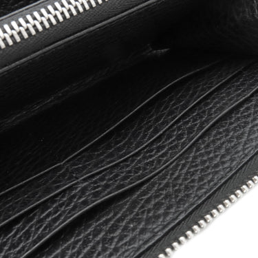 メゾン マルタン マルジェラ MAISON MARTIN MARGIELA 4ステッチ ジップアラウンド ウォレット S56UI0110 ブラック カーフレザー 長財布 シルバー金具 黒