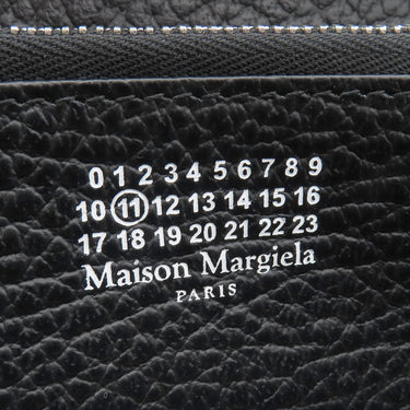 メゾン マルタン マルジェラ MAISON MARTIN MARGIELA 4ステッチ ジップアラウンド ウォレット S56UI0110 ブラック カーフレザー 長財布 シルバー金具 黒