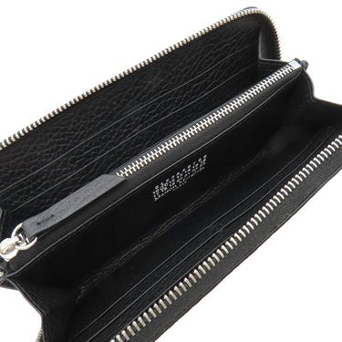 メゾン マルタン マルジェラ MAISON MARTIN MARGIELA 4ステッチ ジップアラウンド ウォレット S56UI0110 ブラック カーフレザー 長財布 シルバー金具 黒