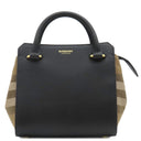 バーバリー BURBERRY ミニ バンウェル 8084024 ブラック×ブラウン レザー 2WAYバッグ ゴールド金具 黒 ショルダーバッグ ハンドバッグ