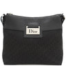 クリスチャン・ディオール Christian Dior トロッター ブラック×ネイビー レザー ジャガード ショルダーバッグ シルバー金具 黒 紺