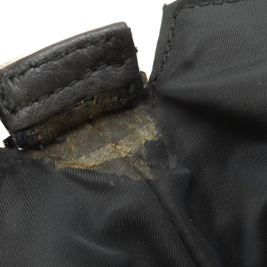 クリスチャン・ディオール Christian Dior トロッター ブラック×ネイビー レザー ジャガード ショルダーバッグ シルバー金具 黒 紺