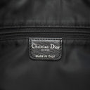 クリスチャン・ディオール Christian Dior トロッター ブラック×ネイビー レザー ジャガード ショルダーバッグ シルバー金具 黒 紺