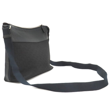 クリスチャン・ディオール Christian Dior トロッター ブラック×ネイビー レザー ジャガード ショルダーバッグ シルバー金具 黒 紺