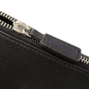 クリスチャン・ディオール Christian Dior トロッター ブラック×ネイビー レザー ジャガード ショルダーバッグ シルバー金具 黒 紺