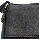 クリスチャン・ディオール Christian Dior トロッター ブラック×ネイビー レザー ジャガード ショルダーバッグ シルバー金具 黒 紺