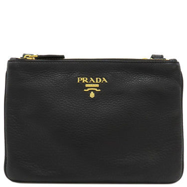 プラダ PRADA メタルロゴ ショルダーバッグ 1BH046 NERO ヴィッテロ フェニックス ショルダーバッグ ゴールド金具 黒 VITELLO PHENIX