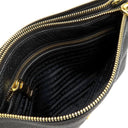 プラダ PRADA メタルロゴ ショルダーバッグ 1BH046 NERO ヴィッテロ フェニックス ショルダーバッグ ゴールド金具 黒 VITELLO PHENIX