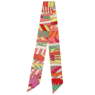 エルメス HERMES ツイリー ローズ×コライユ×ヴェールフルーレセント シルク スカーフ 【ASTROLOGIE NOUVELLE/新たなる占星術】