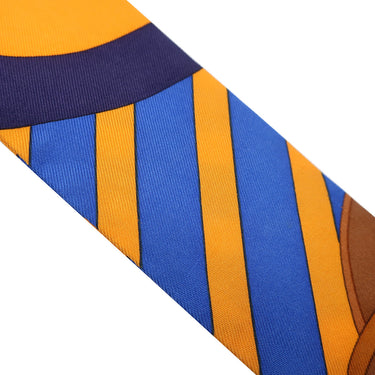 エルメス HERMES ツイリー オレンジ×マリン×ジョーヌ シルク スカーフ 【COACHING/コーチング】