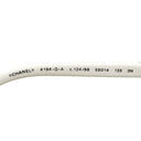 シャネル CHANEL ティアドロップ 59□14 4194-Q-A ホワイトXシルバー メタル レザー サングラス シルバー金具 白 チェーンモチーフ グレーレンズ