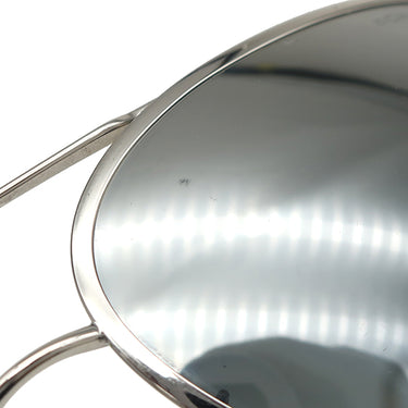 シャネル CHANEL ティアドロップ 59□14 4194-Q-A ホワイトXシルバー メタル レザー サングラス シルバー金具 白 チェーンモチーフ グレーレンズ