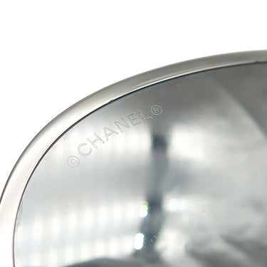 シャネル CHANEL ティアドロップ 59□14 4194-Q-A ホワイトXシルバー メタル レザー サングラス シルバー金具 白 チェーンモチーフ グレーレンズ