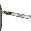 シャネル CHANEL ティアドロップ 59□14 4194-Q-A ホワイトXシルバー メタル レザー サングラス シルバー金具 白 チェーンモチーフ グレーレンズ