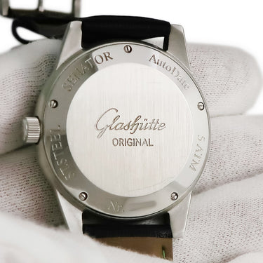 腕時計 グラスヒュッテ オリジナル GLASHUTTE ORIGINAL セネタ パノラマデイト 38-42-07-22-04 自動巻き メンズ ブラック 黒 アラビア