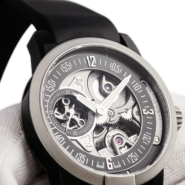 腕時計 アーミン・シュトローム Armin Strom レーシング グラヴィティ ST14-GR.90 自動巻き メンズ OH済 スケルトン ブラックPVD 限定