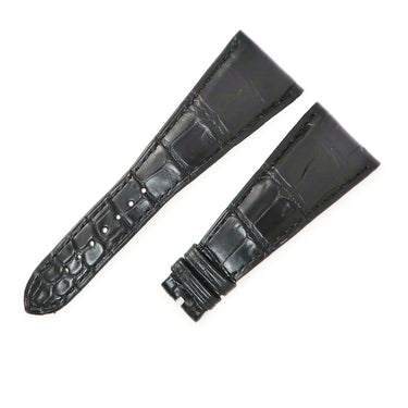 ブルガリ BVLGARI 純正 AA48 アショーマ用 クロコバンド ブラック クロコダイル 腕時計パーツ 替え ベルト ストラップ 28mm ブラック 黒