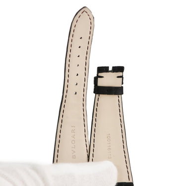 ブルガリ BVLGARI 純正 AA48 アショーマ用 クロコバンド ブラック クロコダイル 腕時計パーツ 替え ベルト ストラップ 28mm ブラック 黒