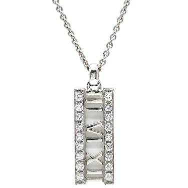 ティファニー Tiffany & Co ピアスド アトラスバー ホワイトゴールド K18WG ダイヤモンド ネックレス ダイヤモンド 750 Ag750 ローマ数字
