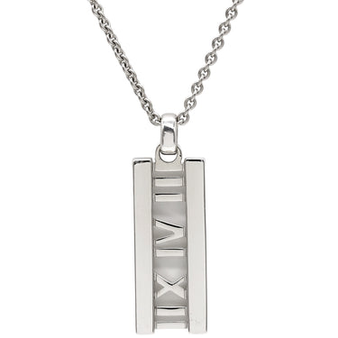 ティファニー Tiffany & Co ピアスド アトラスバー ホワイトゴールド K18WG ダイヤモンド ネックレス ダイヤモンド 750 Ag750 ローマ数字