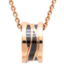 ブルガリ BVLGARI ビーゼロワン レジェンド ネックレス ピンクゴールドXブラック K18PG セラミック ネックレス B-zero1 ペンダント 18K 750PG 黒